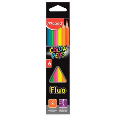 Imagem de Lápis de cor Color Peps 6 cores - Fluo - 832003 - Maped