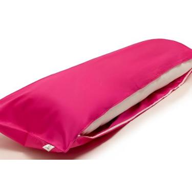 Imagem de LUNOA Capa de almofada corporal com zíper - Feita no Japão - 63"x20" (160 x 50 cm) - 100% algodão - Tecido grosso e opaco - Lavável - LU9000R rosa claro