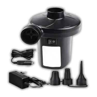 Imagem de Compressor de ar elétrico portátil de 12 V, uma bomba para encher e esvaziar, adequada para pneus, colchões de ar e brinquedos insufláveis.