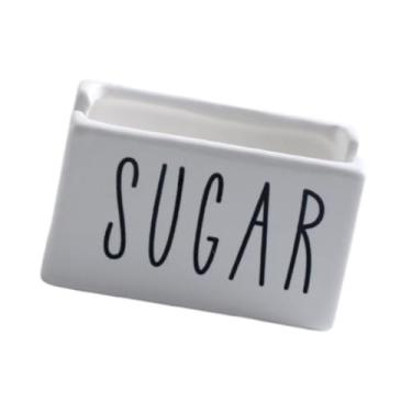 Imagem de IEUDNS Suporte para sachês de açúcar para cafeteria, organizador versátil, dispensador de sachês de açúcar, tigela para de chá, para mesa, cozinha, Branco