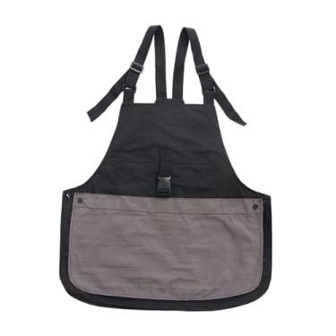 Imagem de Fenteer de cozinha, babador de trabalho, lavável, resistente ao desgaste, alça ajustável para assar, jardinagem, desenho, loja, restaurante, Preto