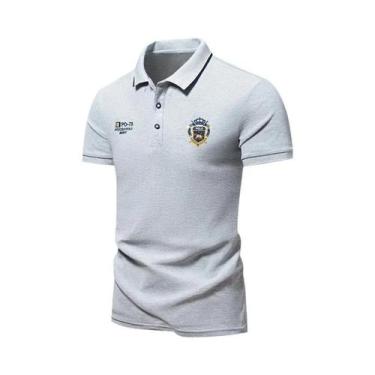 Imagem de Camisas Polo Masculinas De Verão Leves E Respiráveis Com Bordado, Mang