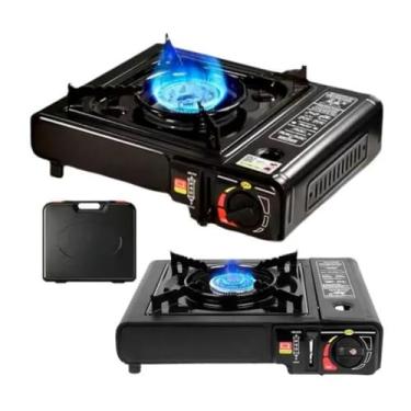 Imagem de Fogareiro Portátil a Gás Butano com Ignição Eletrônica – Compacto, Econômico e Versátil – Para Camping, Pesca, Trilhas, Viagens e Cozinha – Maleta Inclusa, Chama Regulável