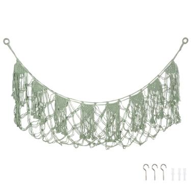 Imagem de ZFLYCANP Rede para animais de pelúcia, rede de pendurar de brinquedo tecida à mão, organizador de rede de armazenamento de brinquedos decorativo para quarto, sala de estar, quarto de crianças (verde)