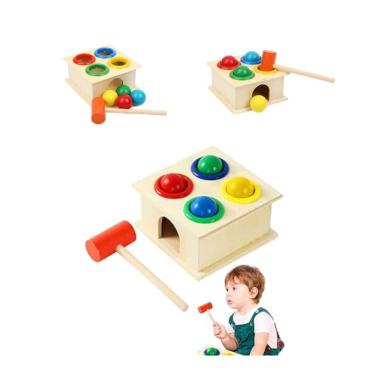 Imagem de Brinquedo Mesa Bate Martelo Coordenação Montessori Educativo