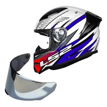 Imagem de Kit Capacete Moto Ls2 FF810 Vigo Flight Azul + Viseira Prata (56)