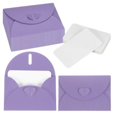 Imagem de PATIKIL Conjunto de 25 mini envelopes com fecho de coração, cartões de notas em branco de 10,4 x 7,6 cm com envelopes para presente convite de casamento, formatura, feriado, Dia de Ação de Graças