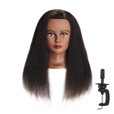 Imagem de Mannequin Head Hairingrid 16 100% cabelo real com suporte de braçadeir