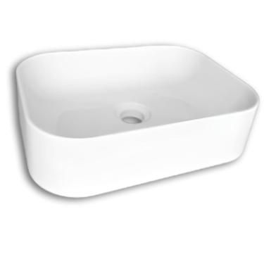 Imagem de Cuba De Apoio Para Banheiro Em Mármore Sintético Luna Branca - COZIMAX