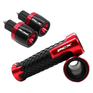 Imagem de Acessórios para motocicletas com alças de guidão de peso e amortecedor de vibração compatível com PCX125 PCX 125 PCX150 PCX 150 todos os anos (vermelho)