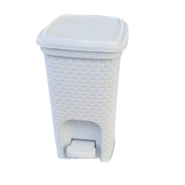 Imagem de Lixeira Cesto Lixo Cinza Com Pedal Plástico 7 Lts Multiuso