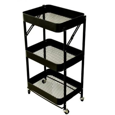 Imagem de Carrinho Multiuso Dobrável Com 3 Prateleiras   Fruteira / Or