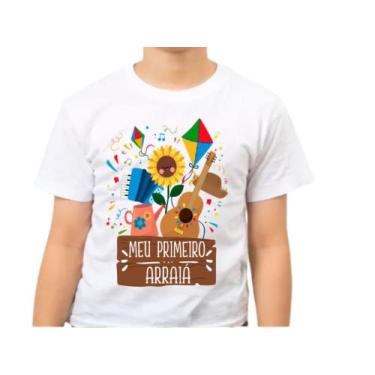 Imagem de Camiseta Infantil Festa Junina São João Unissex - Bella Gis , Branco, 