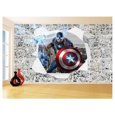 Imagem de Papel De Parede 3D Heróis Página Quadrinhos Hq 3,5M Nhma253