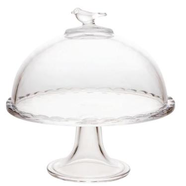 Imagem de Prato para Bolo Queijo Cristal Bird 19x19x19cm Wolff