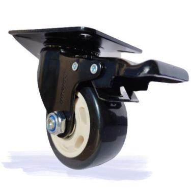 Imagem de Rodizio giratório 3 pol. placa com freio Preto colson