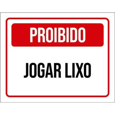 Imagem de Placa De Sinalização - Proibido Jogar Lixo 36X46