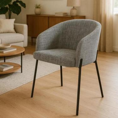 Imagem de Poltrona Estofada com Base Fixa em Aço Carbono Pintura Epóxi  Laura Ex