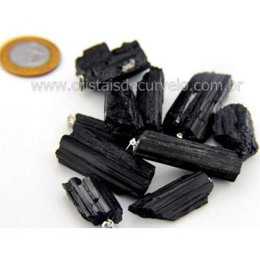 Imagem de Pingente Canudo de Turmalina Preta Grande Natural - 05 Unidades - Atac