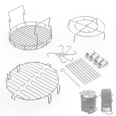 Imagem de SafBbcue Kit de acessórios de fritadeira de peru para Char-Broil The Big Easy Accessories, kit de peças de fritadeira de peru com cesta de beliche para Char-Broil The Big Easy Smoker Roaster & Grill