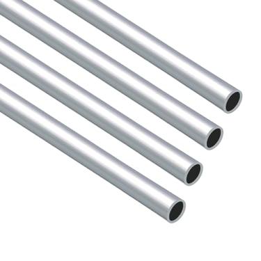 Imagem de 4 tubos de alumínio de 30 cm de comprimento, tubo redondo de alumínio de espessura de parede de 1 mm de diâmetro externo 6063 para projetos DIY, decorações de casa, aplicações arquitetônicas