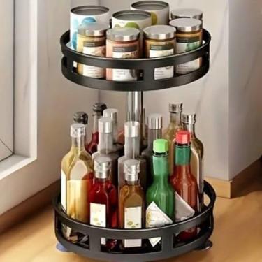 Imagem de Organizador Giratório 360 Graus Multiuso - Bandeja Rotativa para Cozinha, Despensa, Banheiro e Escritório - Compacto, Versátil e Prático para Organização do Dia a Dia - Memorável