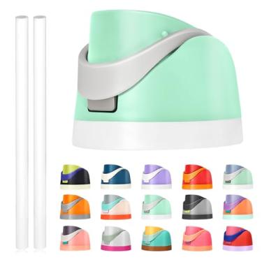 Imagem de Tampa de substituição para Owala Freesip, compatível com Owala Cup 473 ml, 680 g, 946 ml, 1,134 g, acessório de substituição e canudos, à prova de vazamento, livre de BPA (verde chá)