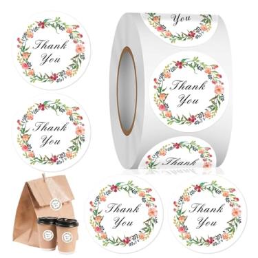 Imagem de 500 adesivos de agradecimento de 5 cm para pequenas empresas, selos de envelope autoadesivos, etiquetas duráveis para embalagens, sacolas de presente, aniversários, casamentos, brindes, caixas e