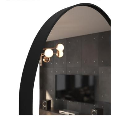 Imagem de Espelho Oval De Corpo Inteiro 110x50 Cm | Com Moldura Decorativa | Design CláSsico E Elegante | Para Pendurar Ou Apoiar(OVAL PRETO)