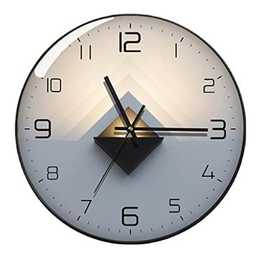 Imagem de Relógio silencioso moldura ultrafina números grandes espelho de vidro HD alimentado por pilha AA montado na parede decoração para casa, sala de estar, quarto, escritório