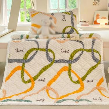 Imagem de Almofada de cama semi-dupla, almofada de cobertor escovado, solteiro, suave e macio, almofada futon fofa (cor 2, 180 * 200 cm)