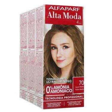 Imagem de Alta Moda Alfaparf kit c/3 Tonalizantes 70 Louro Mèdio 120g