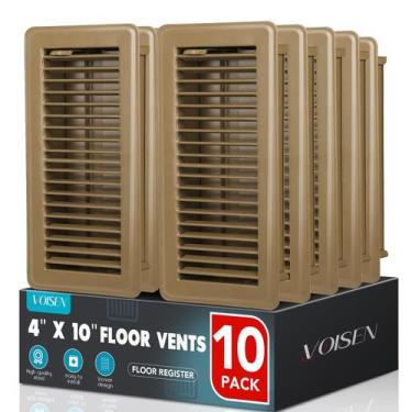 Imagem de Floor Register VOISEN, pacote de 10, 4 x 10 polegadas, aço marrom, cam