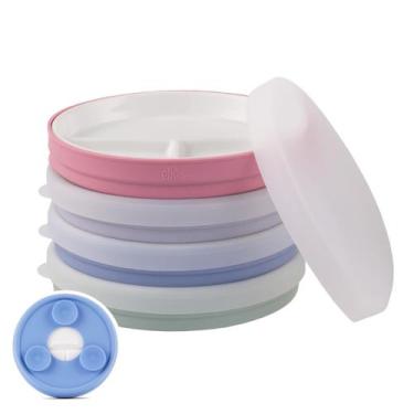 Imagem de Pratos divididos de porcelana Elk and Friends Kids de 6,7 polegadas co