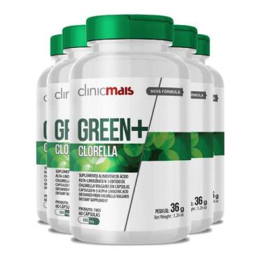 Imagem de Kit 5 Clorella Green 600Mg Clinicmais 60 Cápsulas