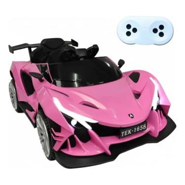 Imagem de Carrinho Esportivo Elétrico Infantil, Rosa, 12V, com Controle Remoto