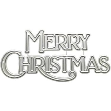 Imagem de Merry Christmas, moldes de corte de metal, para kit de confecção de cartões de Natal DIY, recortes de papel em relevo, estênceis de máquina de scrapbook, suprimentos de bolsos de armazenamento