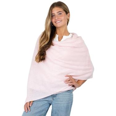 Imagem de Velanio Cashmere Cachecol luxuoso de malha para viagem, estola pashmina, cachecol para todas as estações para mulheres, mistura de lã de caxemira, Rosa pálido, Large