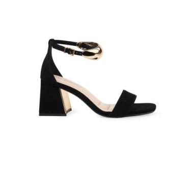 Imagem de Sandália Bebecê de Salto Bloco com Tira Frontal e Fechamento de Esfera