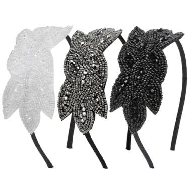 Imagem de Bandanas femininas melindrosa dos anos 20, 3 peças, acessório de cabelo melindrosa dos anos 20, acessórios de cabelo para mulheres, para festa, vintage, fantasia de Gatsby, faixa de cabeça de strass