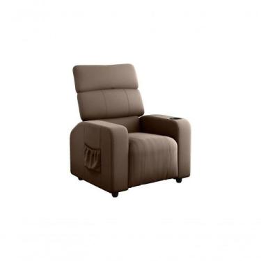 Imagem de Poltrona Reclinável Sala Cadeira Mx 67 Pulse Veludo Marrom Matrix