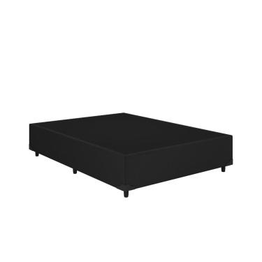 Imagem de Base Box Casal Suede Preto 138x188 Blindado