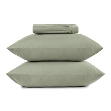 Imagem de Jogo de Cama Casal 3 Peças Altenburg Malha Fio Penteado Verde Bond