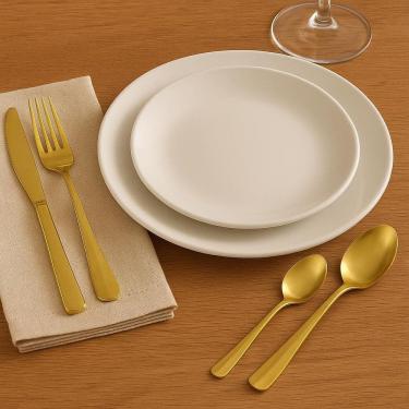 Imagem de Faqueiro 24 Peças Aço Inox Santorini Dourado Gold