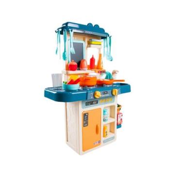 Imagem de Cozinha Infantil Brinquedo Com Água Luz Som Fumaça 42 Peças - Bhstore