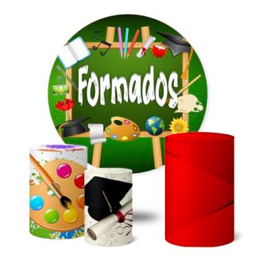 Imagem de Trio Capas Cilindro + Painel Sublimado 1,50m Formatura (K1FOR0014)