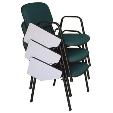 Imagem de 03 Cadeiras Escolar Universitária Linha Hotel Auditório Verde