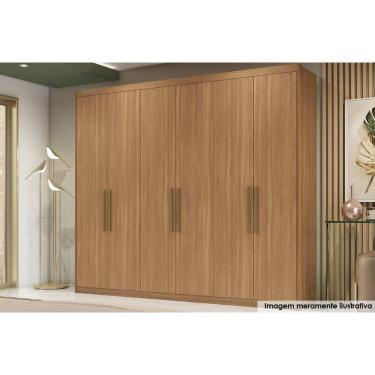 Imagem de Guarda Roupa 6 Portas E 3 Gavetas Sumatra Amêndola Touch - Demóbile