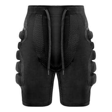 Imagem de harayaa Shorts acolchoados, equipamento de proteção, protetor de cóccix preto para skate, hóquei, motocross, patinação artística, snowboard, M