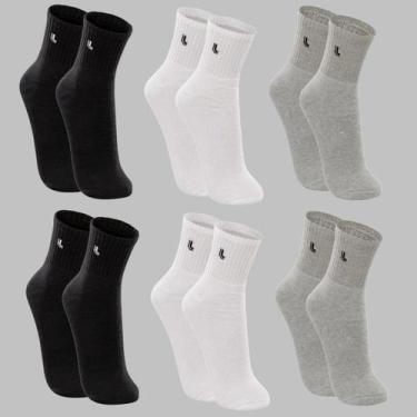 Imagem de Kit 6 Pares Meias Lupo 3148 Unissex Algodão Lisa Premium Sport Origina